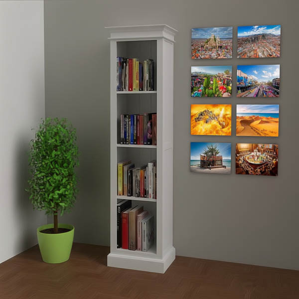 Elegant White Bookcase: Functional and Stylish
